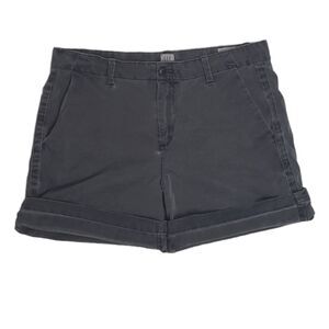 GAP 5" washed‎ black roll up girlfriend chino shorts 8